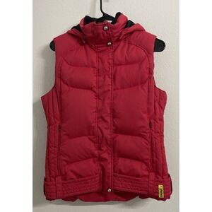 Five‎ Fifty Five Women's Hooded Red Down Snowboarding/Ski Puffer Vest Size S